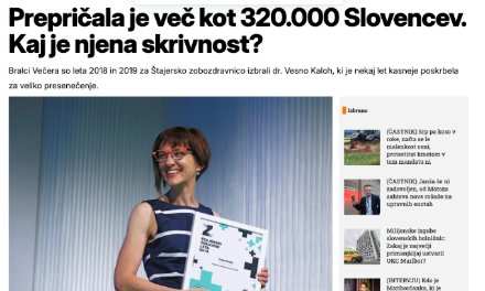 Članek v Večeru o dr. Vesni Kaloh